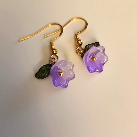 Flower Earrings Floral Earrings Blooming Earings Colorful Earrings EG - Picture 3 of 5